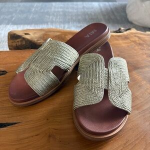 MIA Gold Slide Sandals